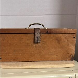 Tailor Vintage Wooden Storage Box with Brass Handle